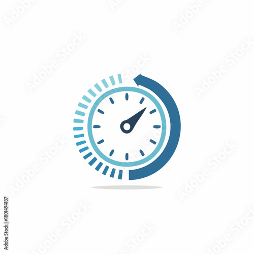 Speedometer Dial With Arrow Indicating Rapid Progress And Quick Completion