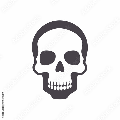 Skull Illustration Graphic with Teeth Grim Reaper Icon Death Symbol Image