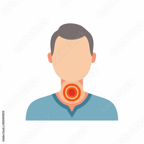 Person with Sore Throat Pain Illustration for Medical Concept Health
