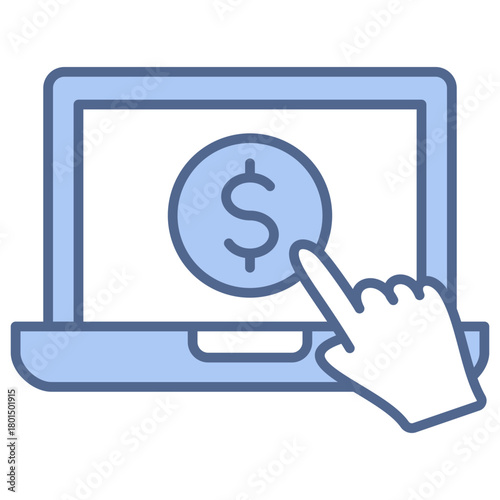 Pay Per Click Blue Icon