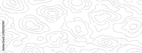 Abstract Topographic Contour Lines on White Background 1.