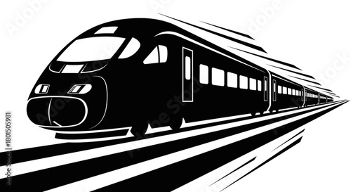 Modern high speed train vector illustration transportation travel