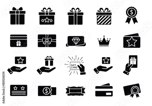 Gift, reward, and bonus icon collection for shop - Vector icon symbol for website - Icon vector - Blue icon vector -  Flat Design Icon