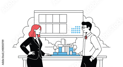 Architects planning building design architecture model construction