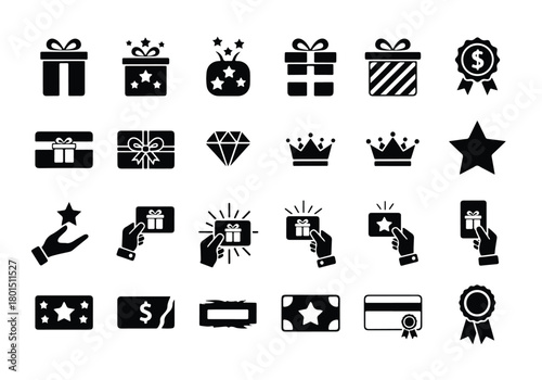 Reward loyalty program gifts and bonus prize icon - Vector icon symbol for website - Icon vector - Blue icon vector -  Flat Design Icon