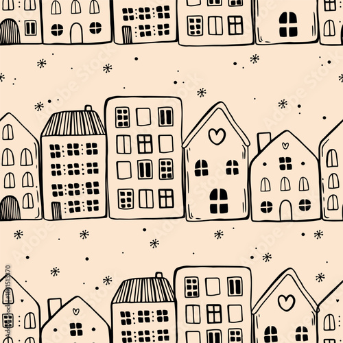 Wallpaper Mural Seamless pattern with hand drawn doodle vector illustration Torontodigital.ca
