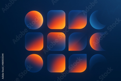 Abstract financial background with blue and red color scheme