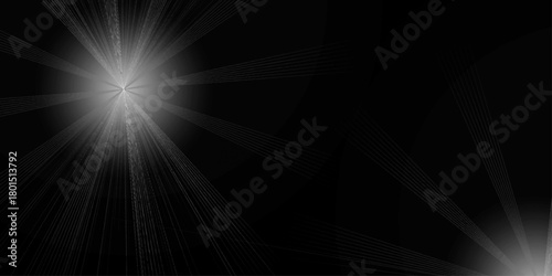 An abstract design features glowing white curves against a black background, Circle shape design abstract Minimal style white neomorphism website banner, Vector business presentation bg. 