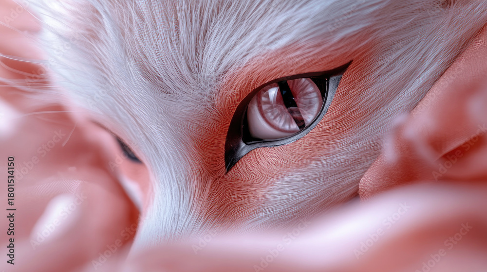 Naklejka premium Italian Brainrot, surreal 3D fox in Venetian carnival mask during Venice festival, neon chaotic humor, whimsical maximalist meme art, copy space