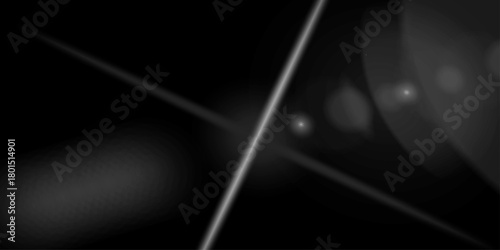 Abstract light beam with Bright Starburst Glowing Light Beam Across Dark Background. Collection of many glowing light effects and starbursts on black background. Sun lights on a dark background. 