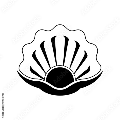 Seafood Oyster Silhouette Clean Vector Design.