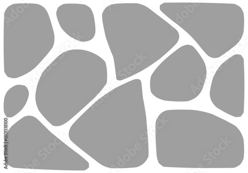 Seamless pebble stone pattern with river rock texture and vector round elements. Summer river background for bathroom floor or game design illustration. Smooth mosaic cobblestone path in interior.