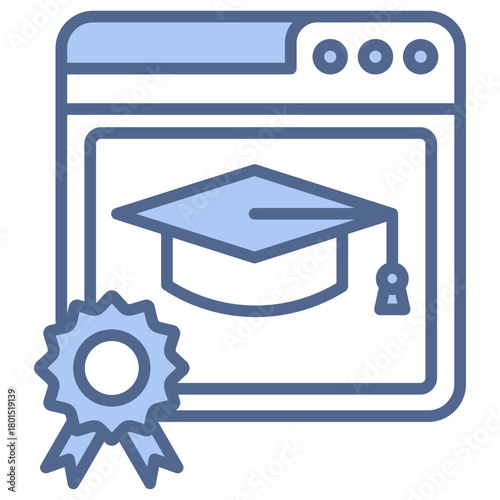 Online Degree Blue Icon