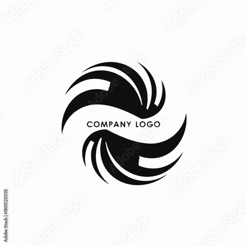 Abstract black and white company logo design.