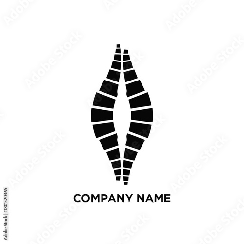 Abstract black and white logo design with a unique, modern, and minimalist aesthetic.