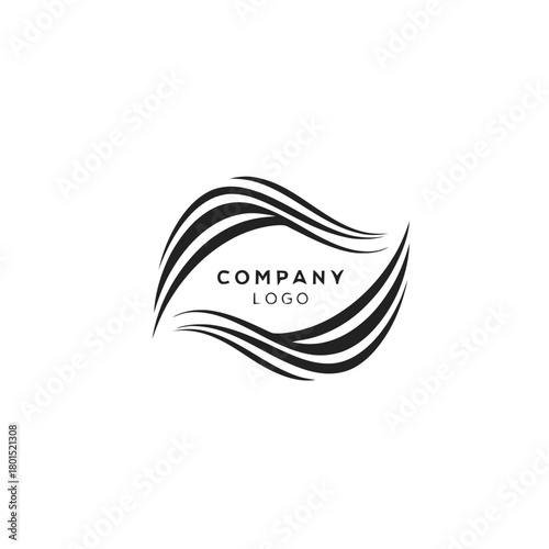 Abstract flowing lines company logo design concept.