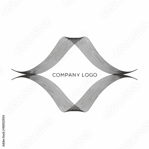 Abstract geometric line art design for company logo.