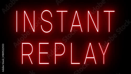 Neon “INSTANT REPLAY” Sign – Flickering Retro Sports Broadcast Effect