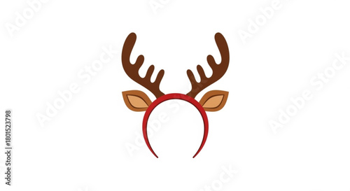 A charming reindeer headband with antlers and ears, perfect for adding a festive touch to holiday celebrations isolated on