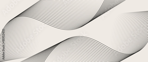 Abstract vector background with black wavy lines. vector. eps 10