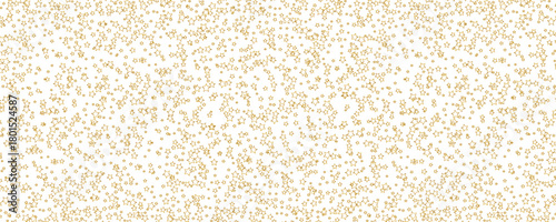 Gold falling down confetti background. Repeated golden dotted glitter pattern. Yellow, orange and golden dots wallpaper. Celebration Christmas, New Year or birthday party repeating backdrop. Vector