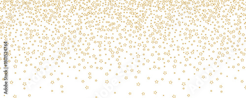 Gold falling down confetti background. Repeated golden dotted glitter pattern. Yellow, orange and golden dots wallpaper. Celebration Christmas, New Year or birthday party repeating backdrop. Vector