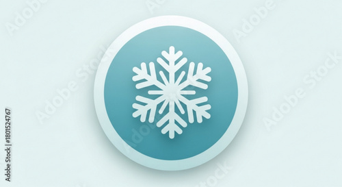 A captivating snowflake icon set against a serene blue backdrop, evoking a sense of winters beauty and the delicate artistry of natures frozen masterpieces