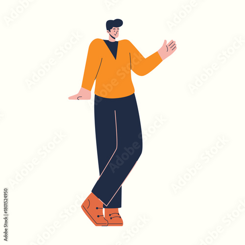 Illustration of an education male teacher explaining