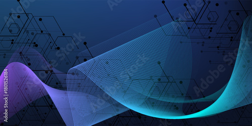 Artificial Intelligence with circuit electric line style. Digital futuristic machine learning design. AI sign for graphic design, logo, website, social media, mobile app, UI. Vector illustration