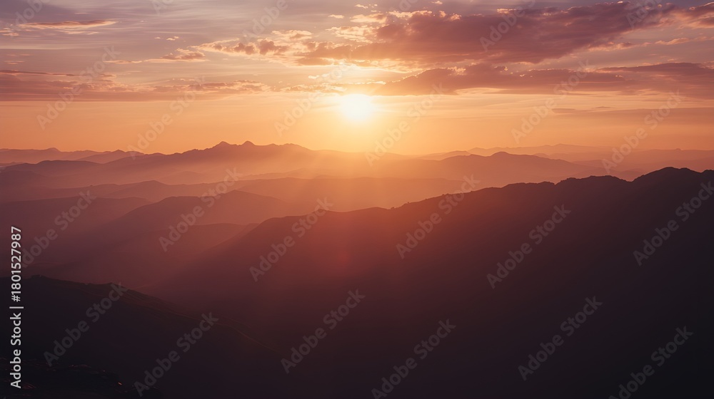Fototapeta premium sunrise over the mountains landscape