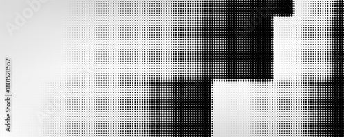 Grunge halftone gradient background. Faded grit noise texture. White and black sand wallpaper. Retro pixelated backdrop. Anime or manga style comic overlay. Vector graphic design textured template