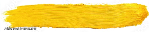 Horizontal brushstroke of vibrant yellow paint