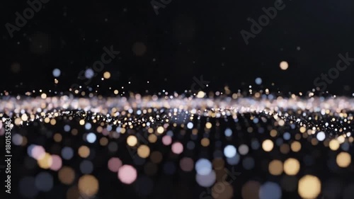 Elegant Golden Bokeh Particles Background Shimmering Luxury Digital Flow