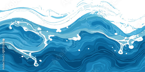 Clean blue water wave splash surface motion backdrop