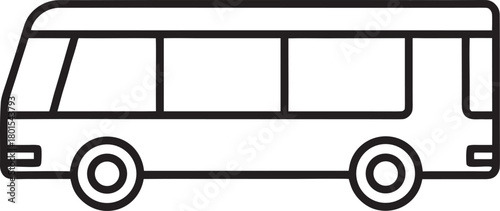 Simple Line Art Icon of a Bus, Representing Transportation and Travel