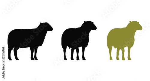 Sheep silhouette vector illustration farm animal livestock design