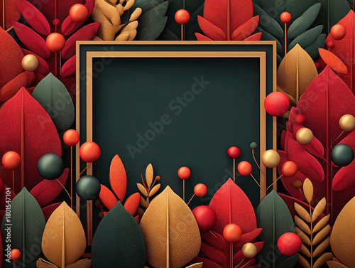 festive red Christmas frame