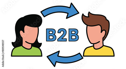 Business to business b to b concept illustration vector graphic design