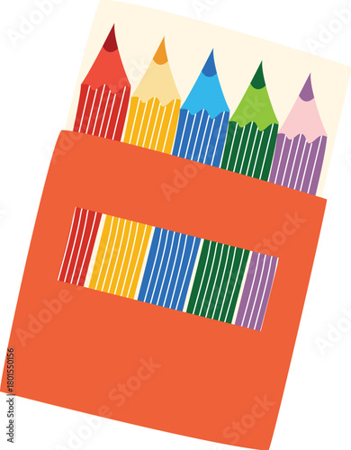 office tools colored pencils