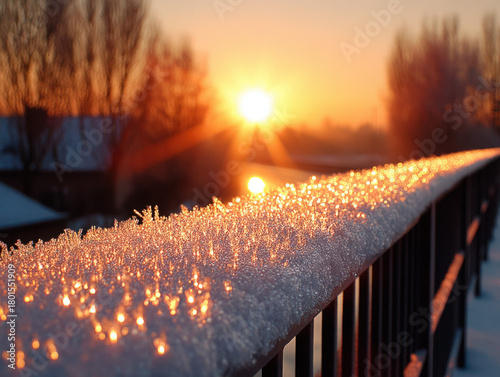 snow on a window sill