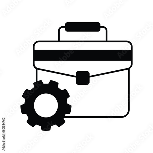 Business Management icon with white background vector stock illustration