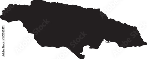 Black silhouette map of Jamaica island outline vector