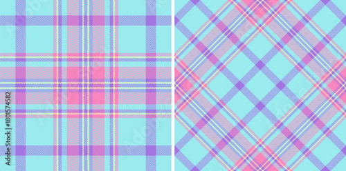 Pattern background fabric of texture plaid textile with a tartan seamless vector check. Set in rainbow colors. Modern carpets for stylish living rooms.
