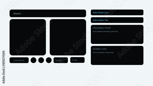 Admin panel ui template for system settings and device control