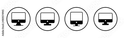 Computer icon vector. computer monitor sign and symbol
