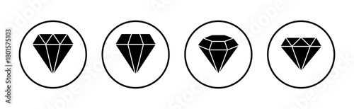 Diamond icon vector. diamond gems sign and symbol