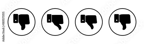 Dislike icon vector. dislike sign and symbol. Hand with thumb down