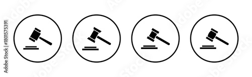 Gavel icon vector. judge gavel sign and symbol. law icon. auction hammer