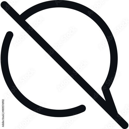 Mute or hidden icon with diagonal slash circle