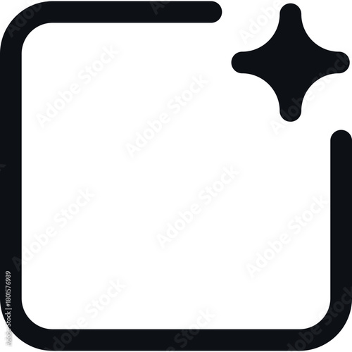 Blank rounded square icon, new post frame or empty slot